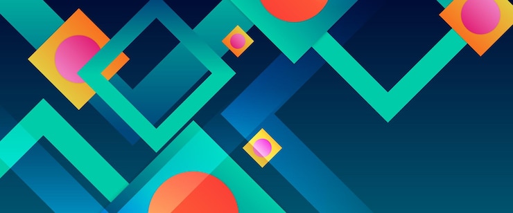 Vektor farbiges vektorminimalistisches modernes abstraktes banner mit formen für website-bannern, broschüren, poster, flyer-karte und cover