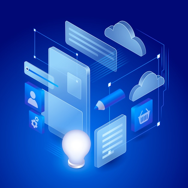Farbiges Web-Tasten-Set mit Gradienten