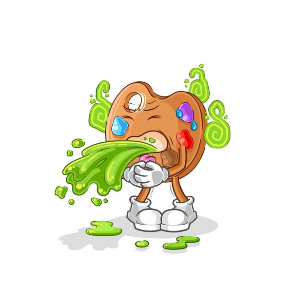 Farbpalette wirft Cartoon-Cartoon-Maskottchen-Vektor auf