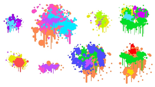 Farbspray Verschiedenes Set Farbkleckselement Vektorobjektpinsel