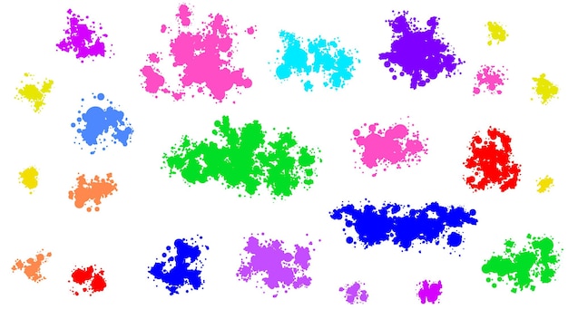 Farbspray verschiedenes set farbkleckselement vektorobjektpinsel