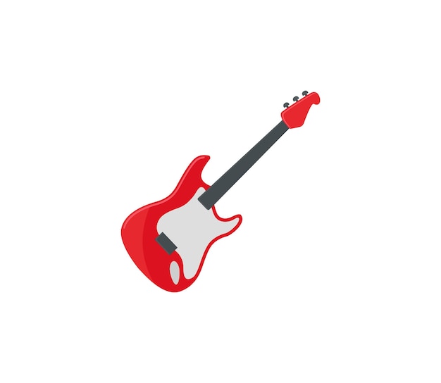 Farbsymbol für E-Gitarre. Vektor E-Gitarre Emoji-Illustration