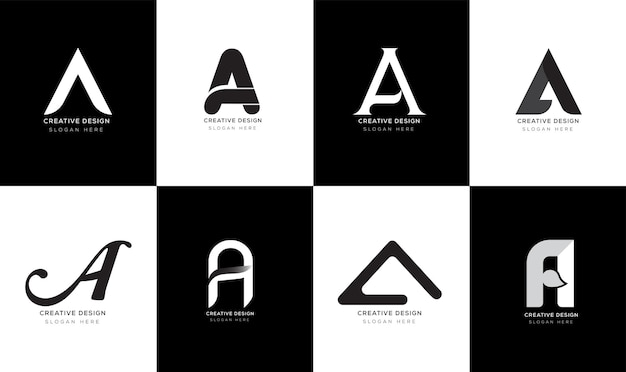 Farbverlauf A-Brief-Logo-Sammlung