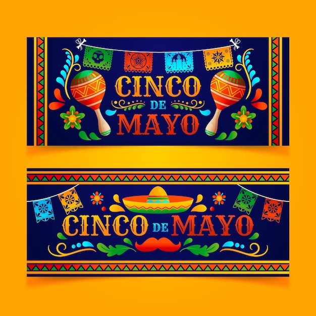 Farbverlauf cinco de mayo Bannersatz