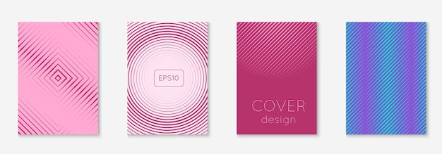 Farbverlauf-cover-vorlage. coole broschüre, flyer, notizbuch, web-app-modell. lila und türkis. farbverlaufs-cover-vorlage mit geometrischen linienelementen und -formen.
