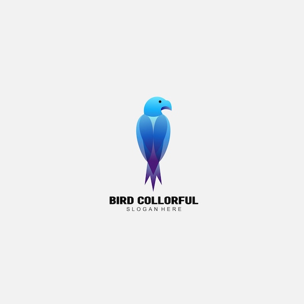 Farbverlauf des blauen vogeldesigns bunt