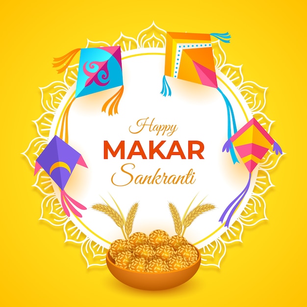Farbverlauf glücklich Makar Sankranti Abbildung