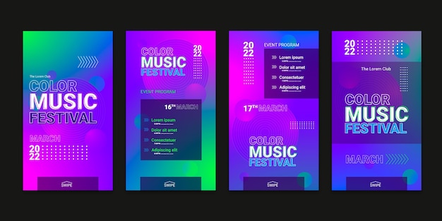 Farbverlauf Halbton-Technologie Festival ig Stories