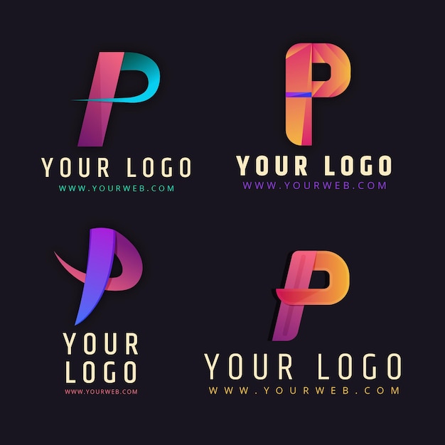Vektor farbverlauf p-logos gesetzt