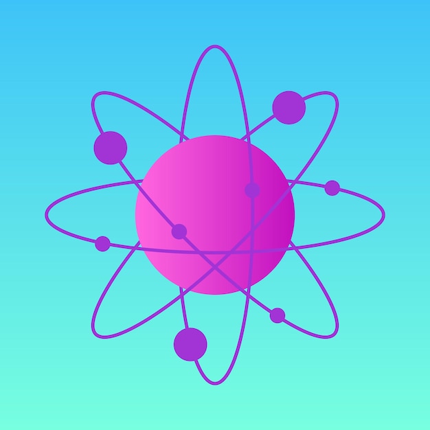 Vektor farbverlauf planet raum kosmos kugel kugel atom molekül astronomie element etikettensymbol muster