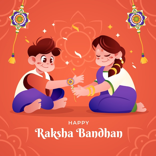 Vektor farbverlauf raksha bandhan illustration