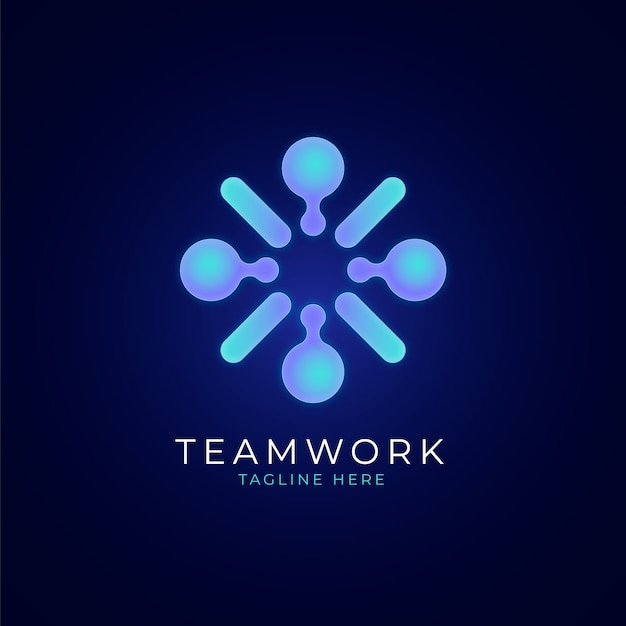 Vektor farbverlauf-teamwork-logo-design