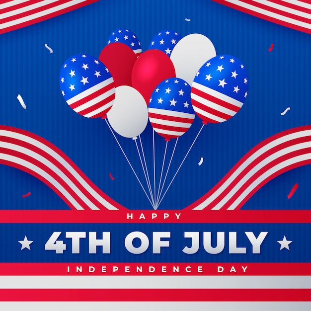 Farbverlaufsillustration für die amerikanische Feier zum 4. Juli