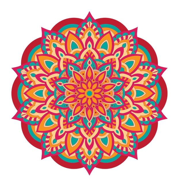 Farbvoller Mandala-Grafikvektor