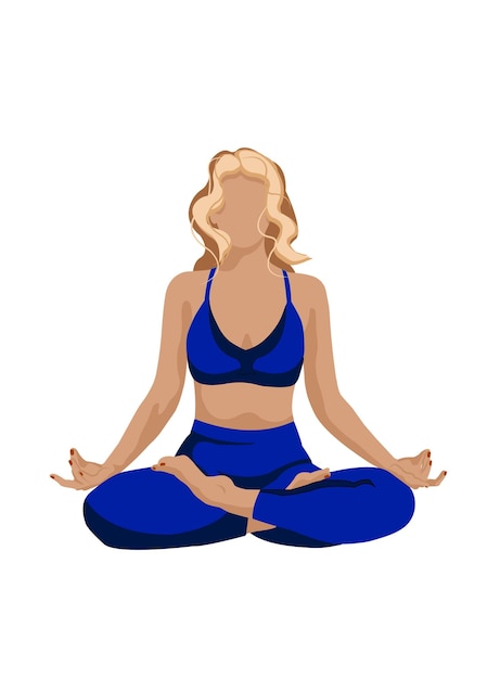 Farbzeichnung eines Mädchens, das Yoga macht