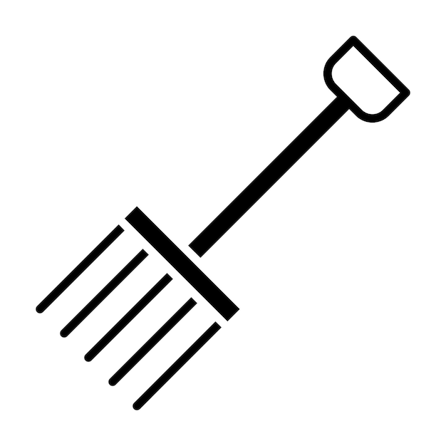 Farm Fork Glyph solide schwarze Illustration