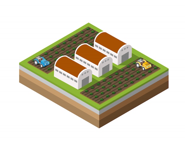 Vektor farm isometrisch dimensioniert