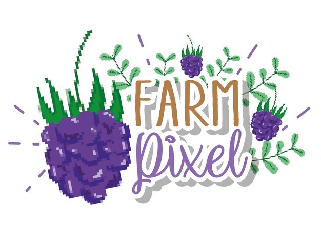 Farm pixel cartoons