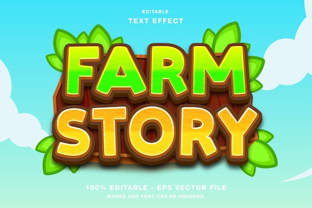 Farm story cartoon spiel texteffekt