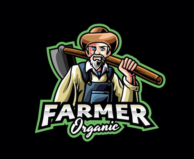 Farmer-maskottchen-logo-design