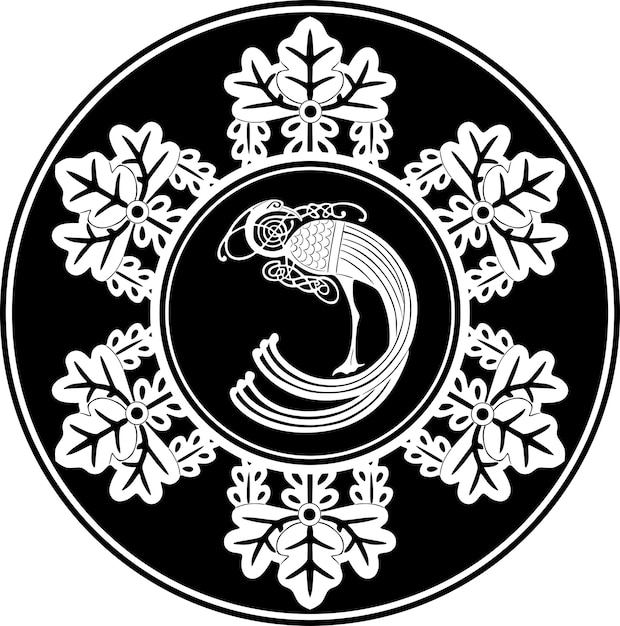 Vektor fasan-design-logo mit floralem rahmen handgefertigter silhouettenvektor 19