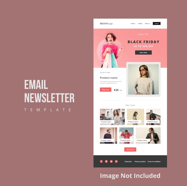 Fashion Black Friday E-Mail-Newsletter-Vorlage für Marketing