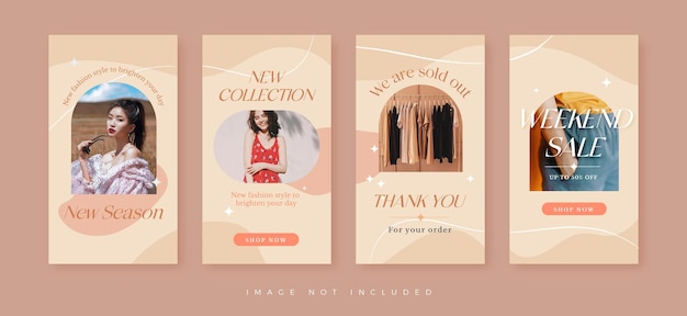 Fashion Pastell Schönheit Instagram Story Vorlage