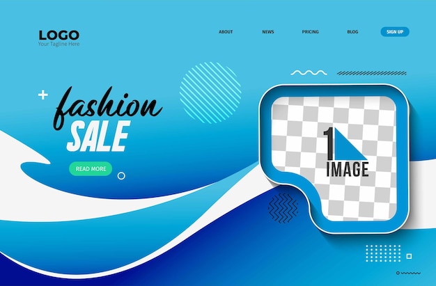 Fashion sale banner-design mit platz für ihr foto. vektor-illustration.