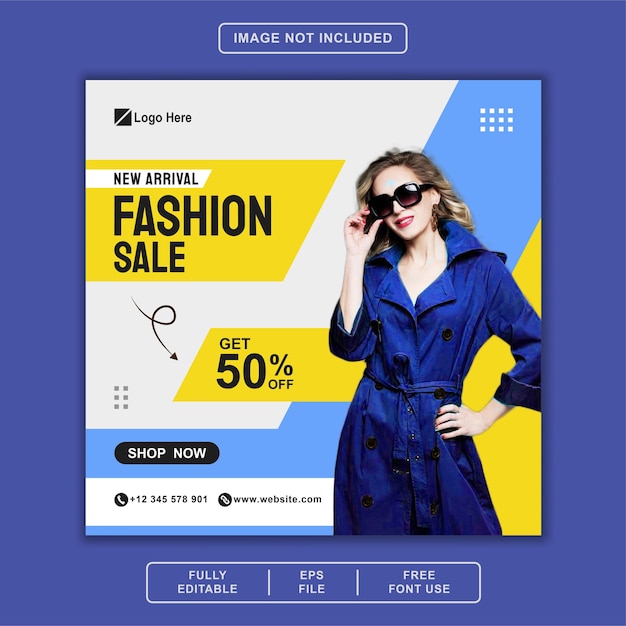 Fashion sale banner social media post instagram facebook vorlage