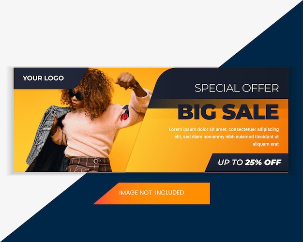Fashion Sale Banner Social Media Seite Cover Vorlage. Bearbeitbare Social Media- und Banner-Vorlagen für die Werbung. Bannerdesign für das Marketing in sozialen Medien.