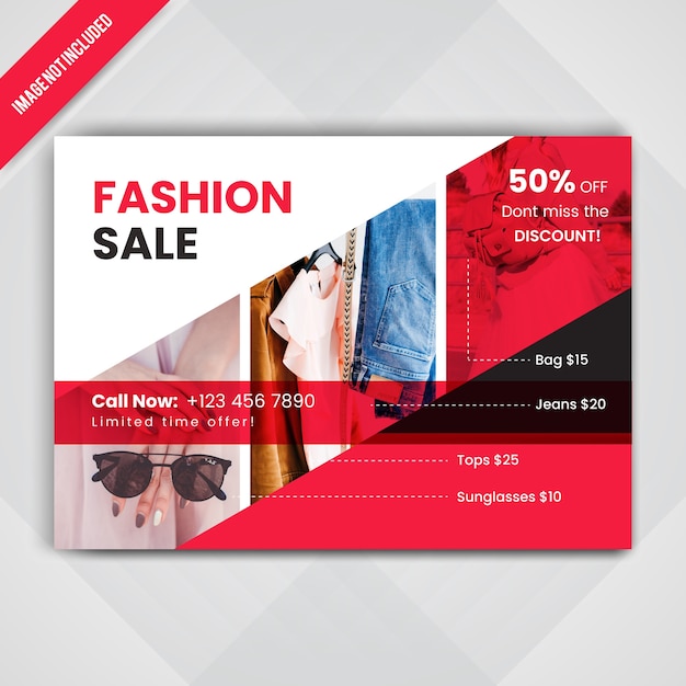 Fashion sale horizontale flyer design