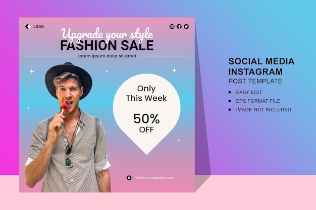 Vektor fashion sale instagram post oder social media square poster und banner vorlage