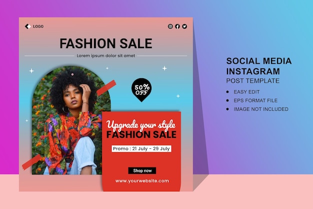 Vektor fashion sale instagram post oder social media square poster und banner vorlage