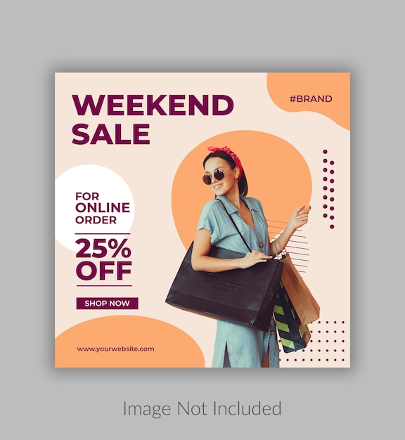 Fashion Sale Instagram Post und Social Media Werbebanner