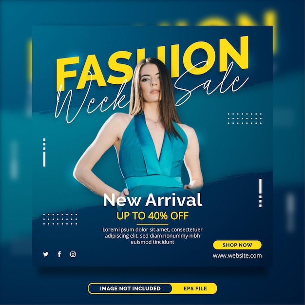 Fashion sale promo instagram post banner vorlage