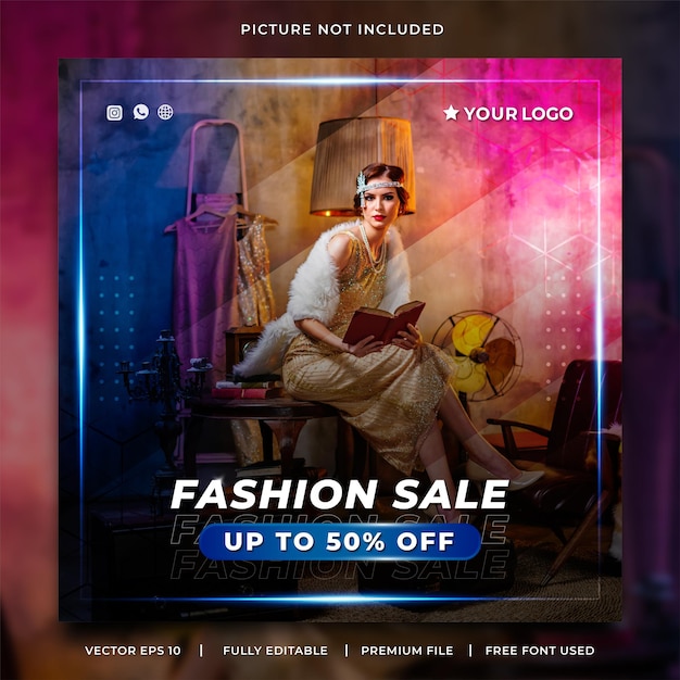 Fashion Sale Promo Social Media Beitragsvorlage