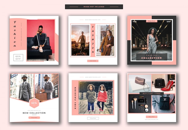 Fashion Square Banner oder Instagram Beitragsvorlage