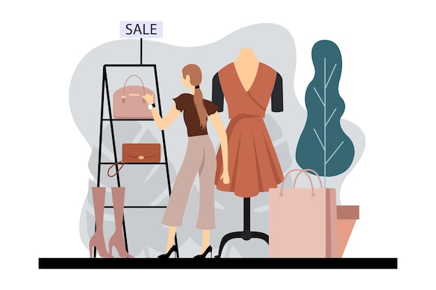 Fashion-Stil Flachillustration Design