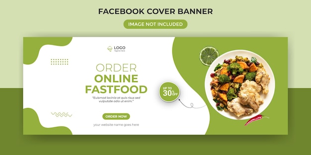 Vektor fast food facebook cover banner vorlage