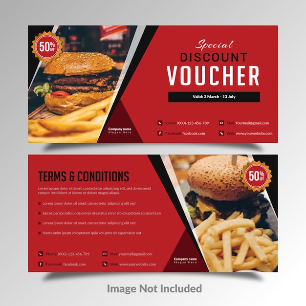 Vektor fast food gutschein discount card