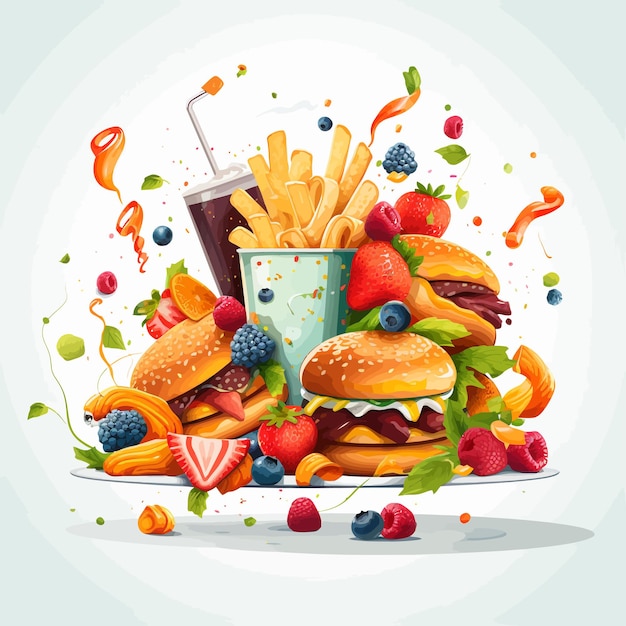 Vektor fast-food-illustration