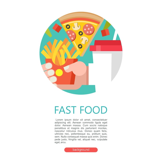 Fast food leckeres essen vektor-illustration im flachen stil