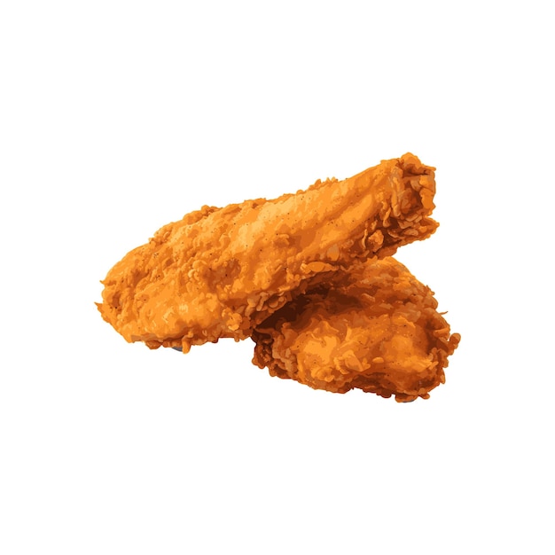 Fast-Food-Mahlzeit, Hühnerbraten, realistische Vektorillustration