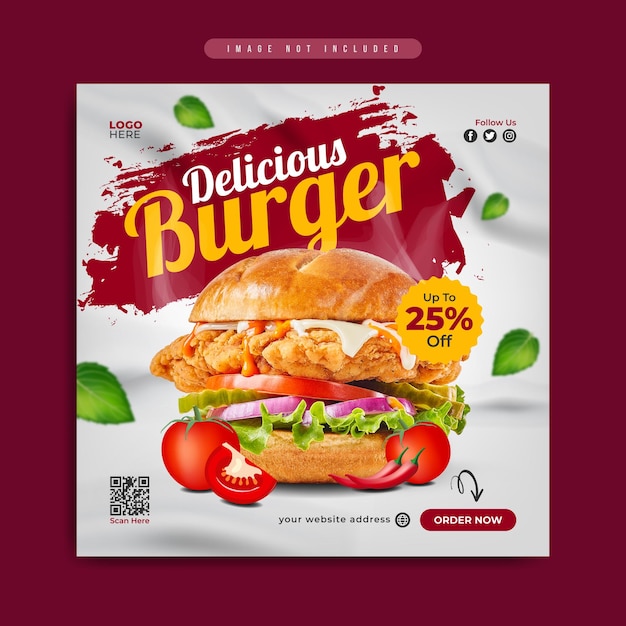 Fast-food-restaurant-business-marketing-social-media-post oder web-banner