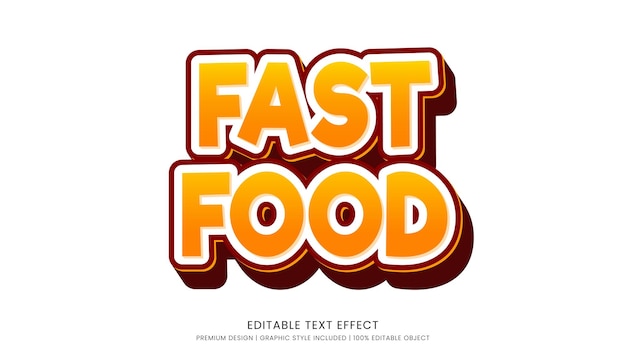 Vektor fast-food-text-effekt-vorlage bearbeitbares design für geschäftslogo und marke