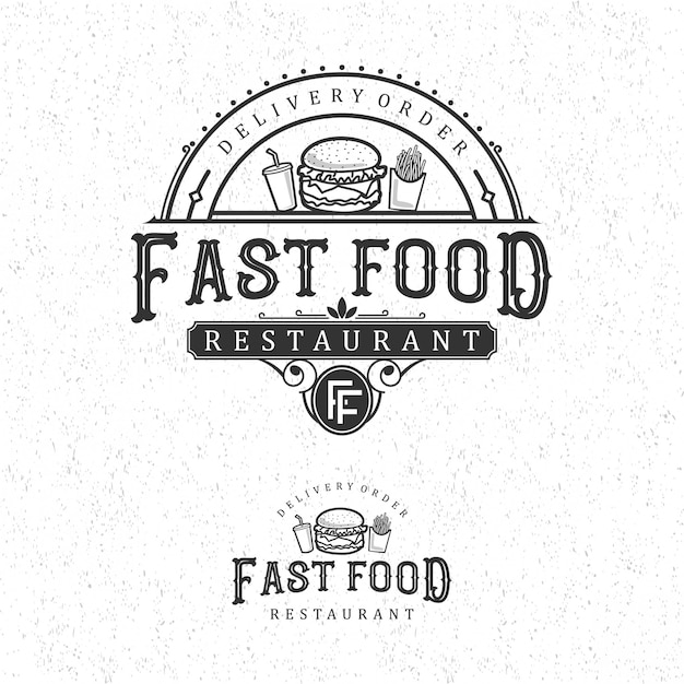 Vektor fast food-vintage-logo