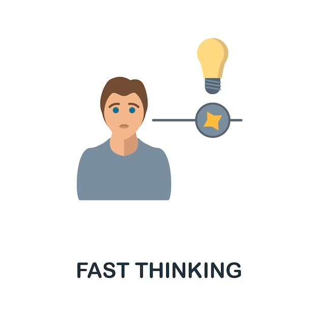 Fast thinking flat icon farbiges zeichen aus der persönlichkeitssammlung creative fast thinking icon illustration für webdesign infografiken und mehr