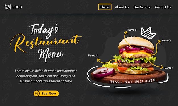 Fastfood Landing Page Vorlage