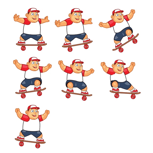 Fat skater boy spielanimation sprite