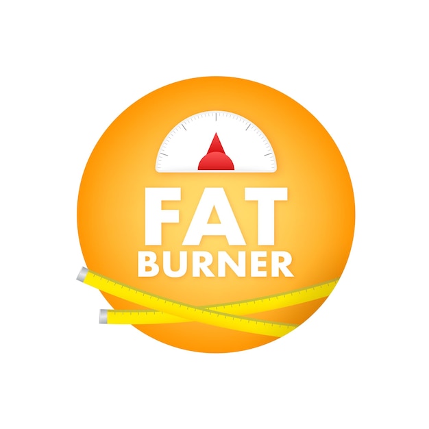 Fatburner isoliert auf weißem hintergrund flaches vektorsymbol